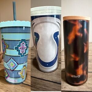 (3) Tumblers - Vera Bradley/ Colts/ Ello